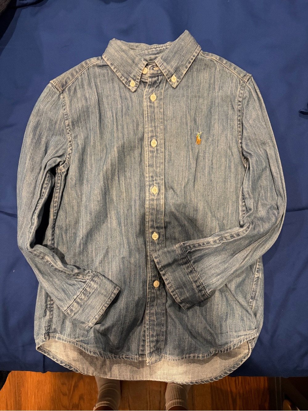 Polo by Ralph Lauren Faded Light Blue Denim Button-Down Shirt